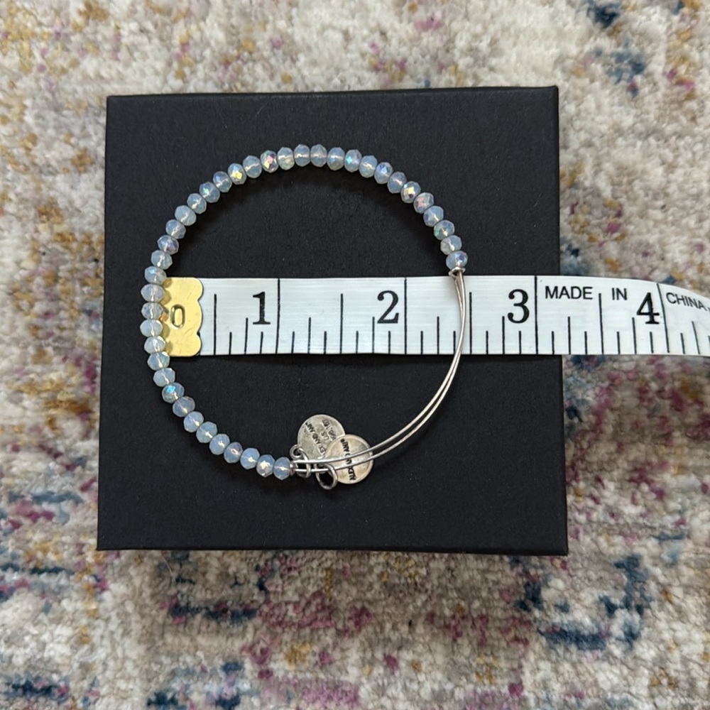 🤍Alex and Ani clear crystal bead bracelet with silver bangle. - Picture 3 of 3